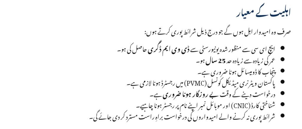 CM Punjab Veterinary Internship Program