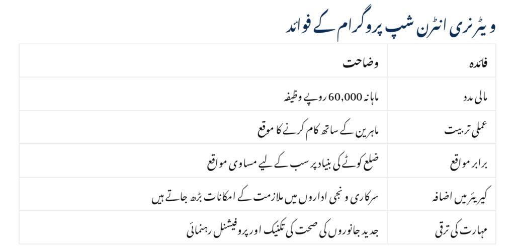 CM Punjab Veterinary Internship Program